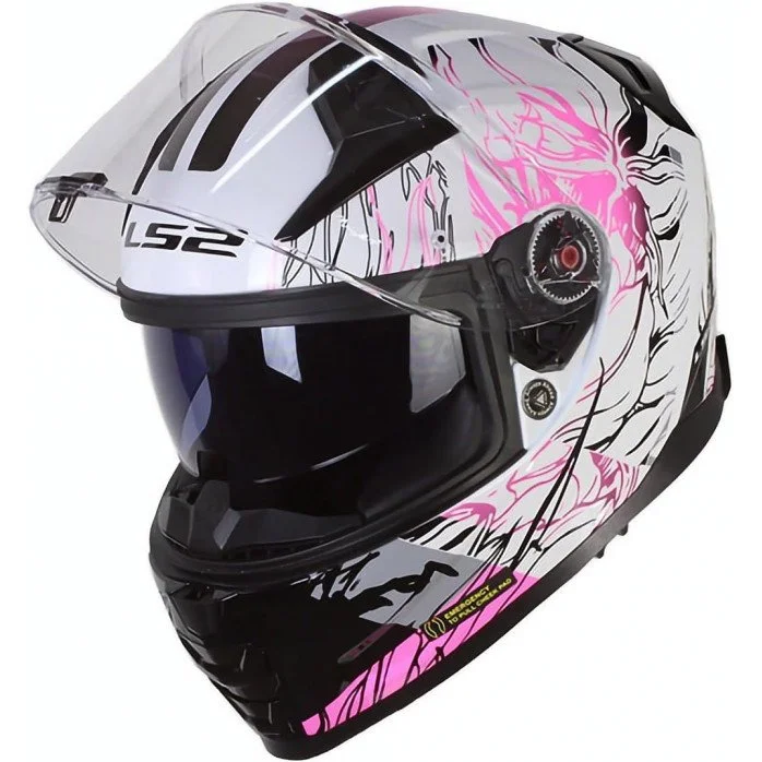 LS2 FF811 VECTOR II DARFLO GL.WHITE PINK uždaras šalmas XXS