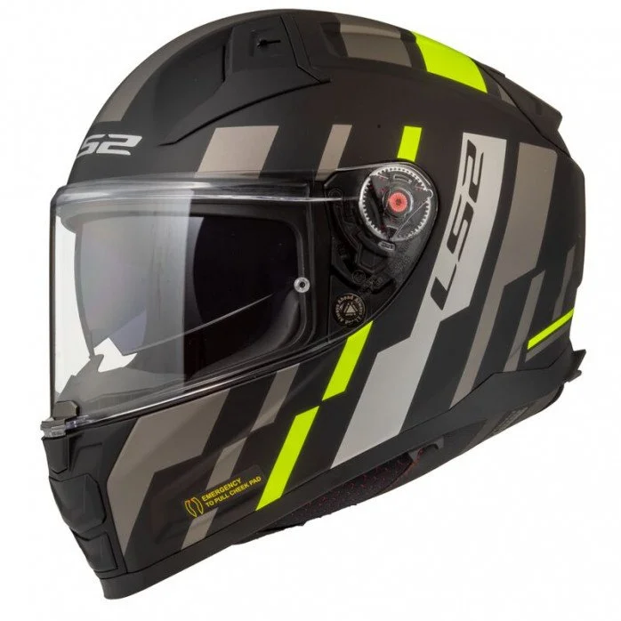 LS2 FF811 VECTOR II TRON M.BLACK H-V YELLOW uždaras šalmas 4XL