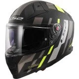 LS2 FF811 VECTOR II TRON M.BLACK H-V YELLOW uždaras šalmas 4XL