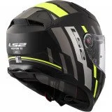 LS2 FF811 VECTOR II TRON M.BLACK H-V YELLOW uždaras šalmas 4XL