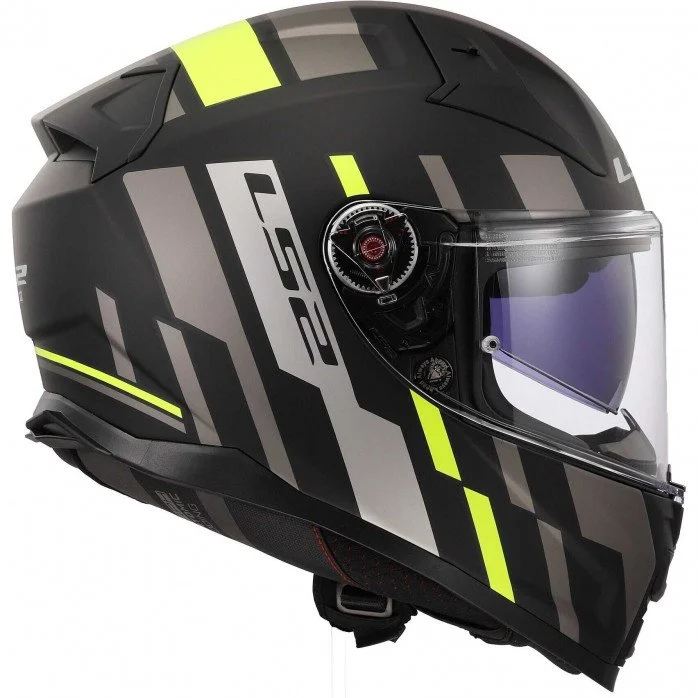 LS2 FF811 VECTOR II TRON M.BLACK H-V YELLOW uždaras šalmas 4XL