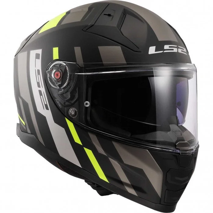 LS2 FF811 VECTOR II TRON M.BLACK H-V YELLOW uždaras šalmas 4XL