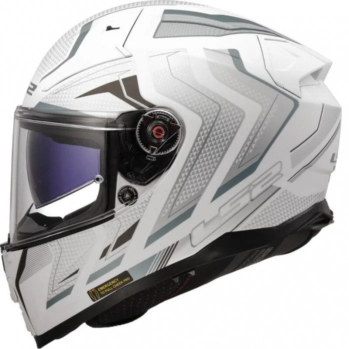 LS2 FF811 VECTOR II ALIZER M.WHITE SILVER uždaras šalmas XS