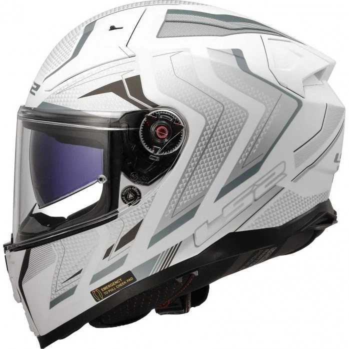 LS2 FF811 VECTOR II ALIZER M.WHITE SILVER uždaras šalmas XS