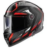 LS2 FF811 VECTOR II ALIZER BLACK RED uždaras šalmas S
