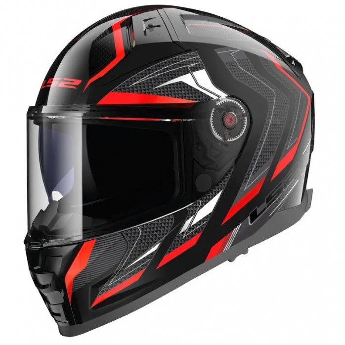 LS2 FF811 VECTOR II ALIZER BLACK RED uždaras šalmas S