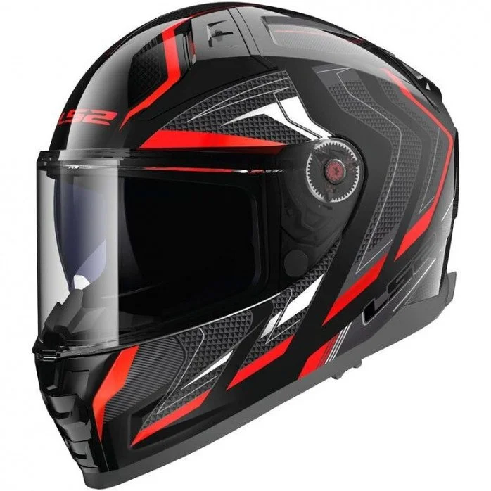 LS2 FF811 VECTOR II ALIZER BLACK RED uždaras šalmas S