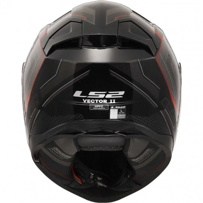 LS2 FF811 VECTOR II ALIZER BLACK RED uždaras šalmas S