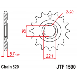  AFAM PRIEKINĖ ŽVAIGŽDĖ (JTF1590-13) 13T GAS GAS/YAMAHA