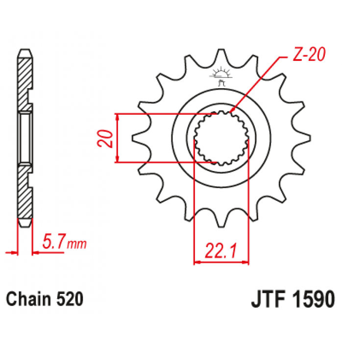  AFAM PRIEKINĖ ŽVAIGŽDĖ (JTF1590-13) 13T GAS GAS/YAMAHA