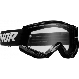 Thor Youth Combat vaikiški motokroso akiniai su skaidriu stikliuku- Juoda