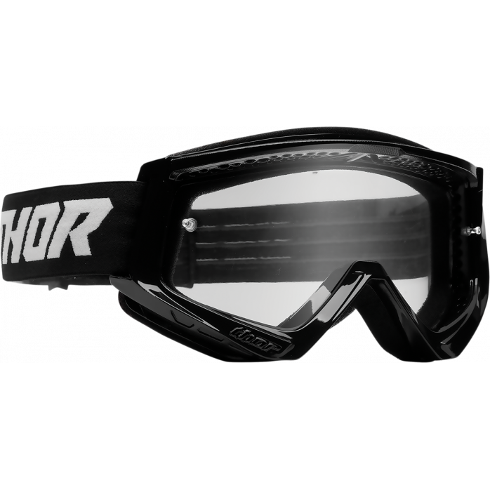 Thor Youth Combat vaikiški motokroso akiniai su skaidriu stikliuku- Juoda