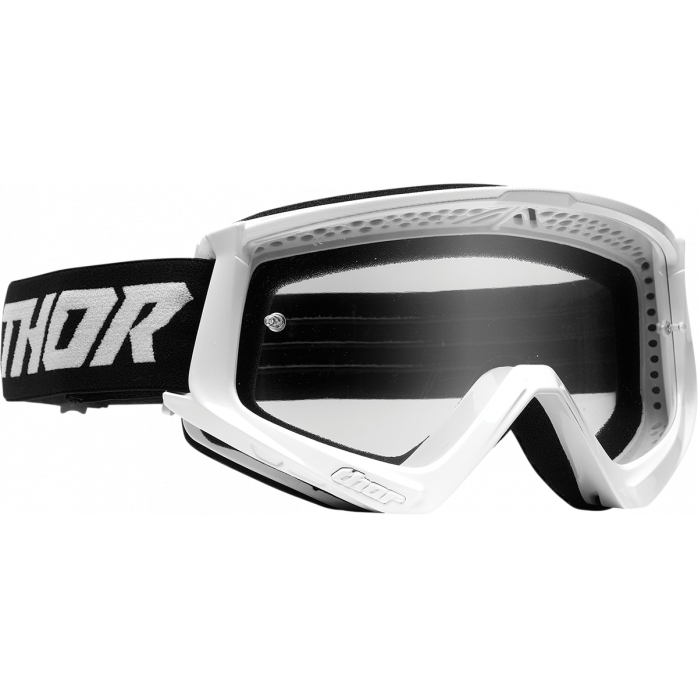 Thor Youth Combat vaikiški motokroso akiniai su skaidriu stikliuku- Balta