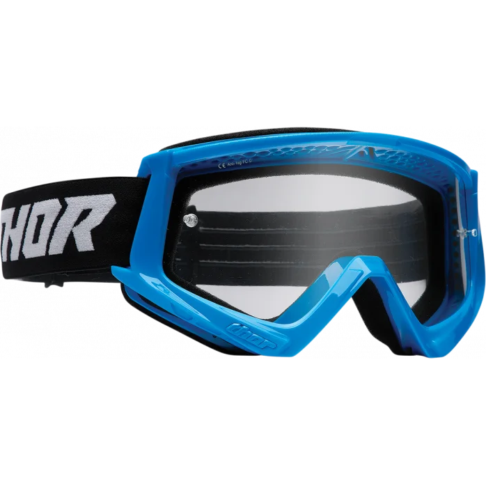 Thor Youth Combat vaikiški motokroso akiniai su skaidriu stikliuku- Mėlyna