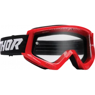 Thor Youth Combat vaikiški motokroso akiniai su skaidriu stikliuku- Raudona
