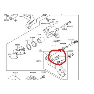 KAWASAKI galinių kaladėlių prispaudimo plokštelė KX125 250 450 500 KLX250 300 450 650 320851386