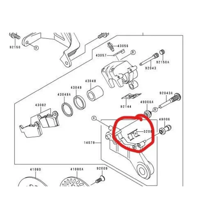 KAWASAKI galinių kaladėlių prispaudimo plokštelė KX125 250 450 500 KLX250 300 450 650 320851386 KAWASAKI galinių kaladėlių prispaudimo plokštelė KX125 250 450 500 KLX250 300 450 650 320851386