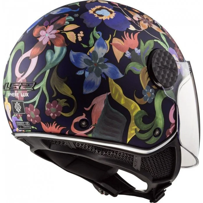 LS2 OF558 SPHERE LUX II BLOOM BLUE PINK-06 ATVIRAS ŠALMAS XS