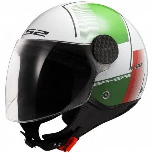 LS2 OF558 SPHERE LUX II FIRM WHITE GREEN RED atviras šalmas L