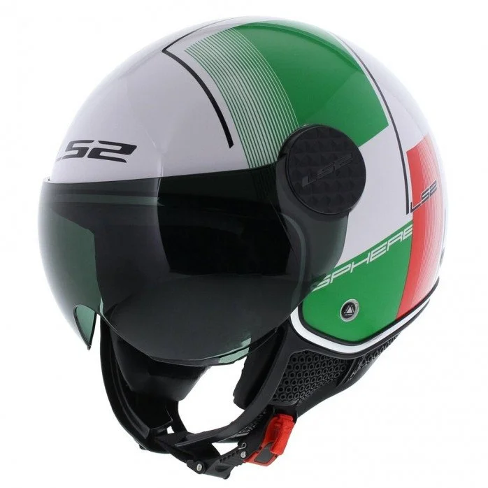 LS2 OF558 SPHERE LUX II FIRM WHITE GREEN RED atviras šalmas XL
