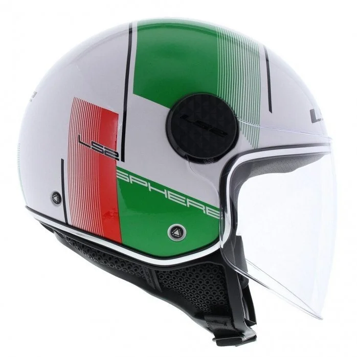 LS2 OF558 SPHERE LUX II FIRM WHITE GREEN RED atviras šalmas XL