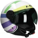 LS2 OF558 SPHERE LUX II SWIRL GL.WHITE RAINBOW atviras šalmas M