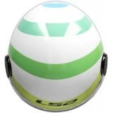 LS2 OF558 SPHERE LUX II SWIRL GL.WHITE RAINBOW atviras šalmas XXL