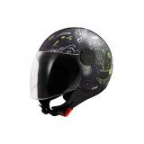 LS2 OF558 SPHERE LUX II MAXCA BLACK H-V YELLOW atviras šalmas M