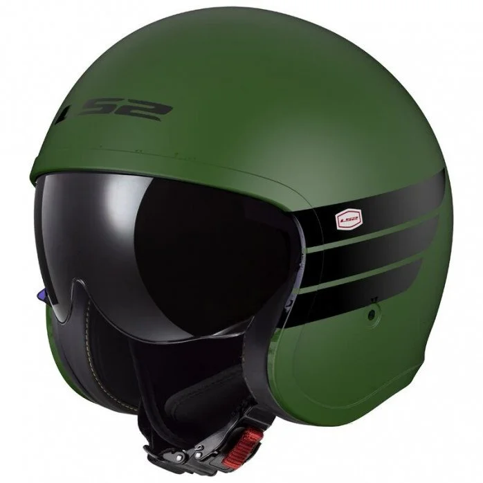 LS2 OF599 SPITFIRE II RETRO M.MILITARY GREEN atviras šalmas S