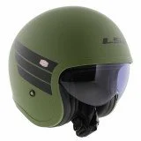 LS2 OF599 SPITFIRE II RETRO M.MILITARY GREEN atviras šalmas S