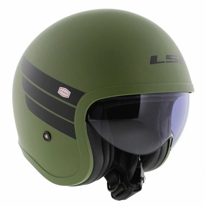 LS2 OF599 SPITFIRE II RETRO M.MILITARY GREEN atviras šalmas S