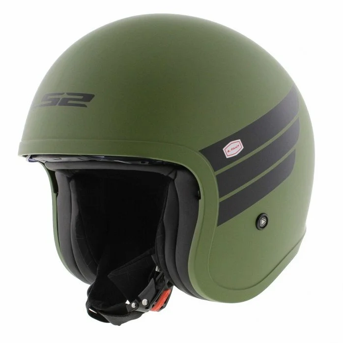 LS2 OF599 SPITFIRE II RETRO M.MILITARY GREEN atviras šalmas S