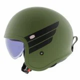 LS2 OF599 SPITFIRE II RETRO M.MILITARY GREEN atviras šalmas S