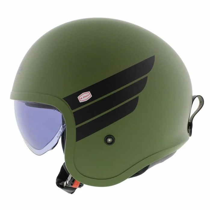 LS2 OF599 SPITFIRE II RETRO M.MILITARY GREEN atviras šalmas S