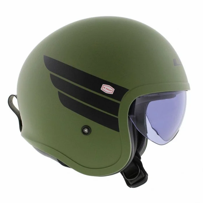 LS2 OF599 SPITFIRE II RETRO M.MILITARY GREEN atviras šalmas S
