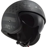 LS2 OF599 SPITFIRE II MATT BLACK FLAG atviras šalmas XXL