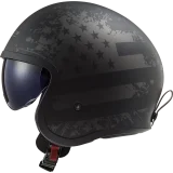 LS2 OF599 SPITFIRE II MATT BLACK FLAG atviras šalmas XXL