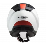 LS2 OF600 COPTER II URBANE M.WHITE RED atviras šalmas L