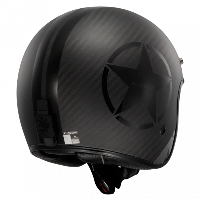 LS2 OF601 BOB II C STAR BLACK karboninis atviras šalmas XS