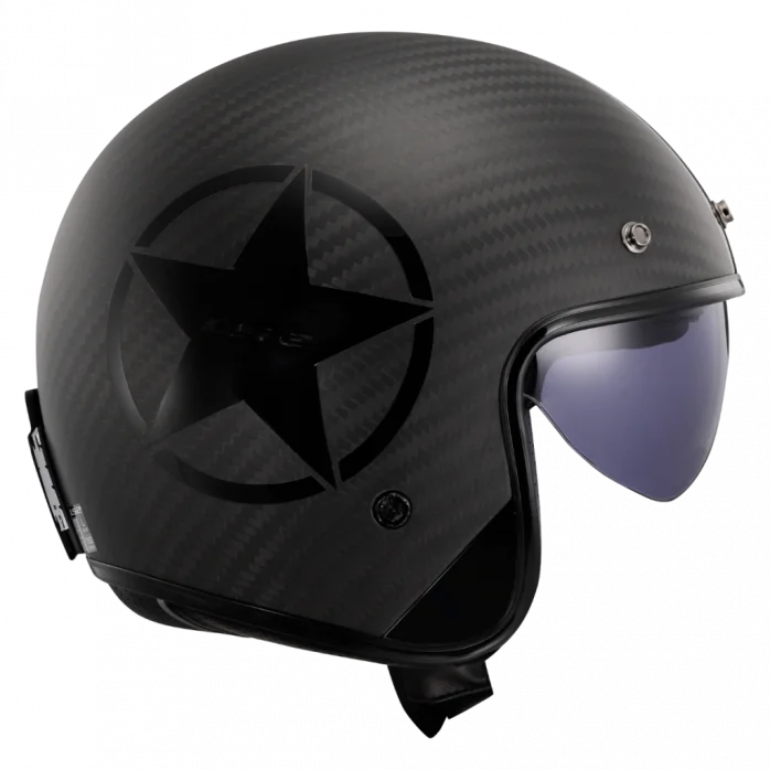 LS2 OF601 BOB II C STAR BLACK karboninis atviras šalmas XS