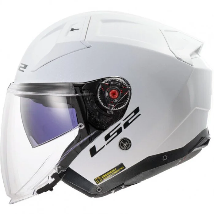 LS2 OF603 INFINITY II SOLID GLOSS WHITE atviras šalmas S