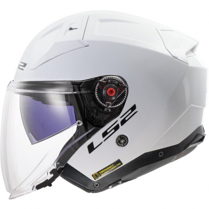 LS2 OF603 INFINITY II SOLID GLOSS WHITE atviras šalmas 3XL