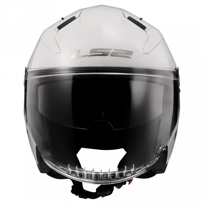 LS2 OF603 INFINITY II SOLID GLOSS WHITE atviras šalmas S