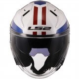 LS2 OF603 INFINITY II FOCUS WHITE BLUE RED atviras šalmas XS