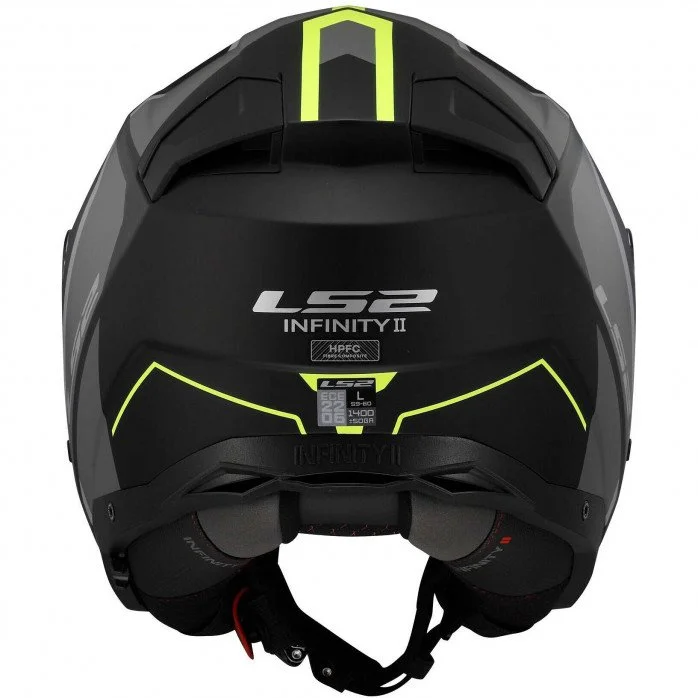 LS2 OF603 INFINITY II FOCUS M.BLACK H-V YELL. atviras šalmas L