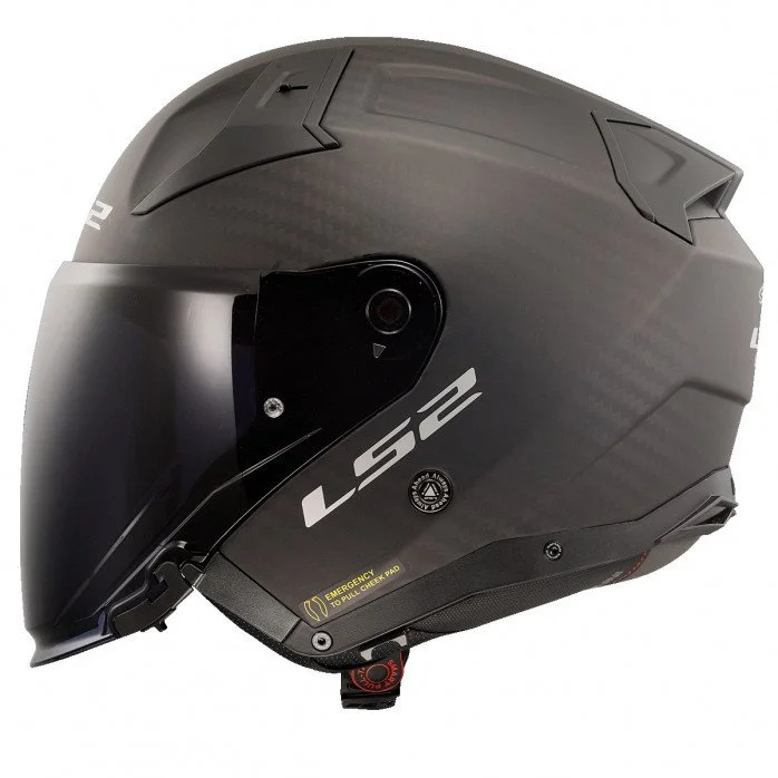 LS2 OF603 INFINITY II MATT CARBON karboninis atviras  3XL
