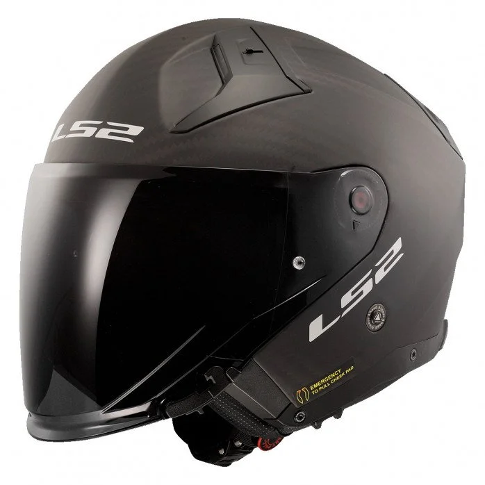 LS2 OF603 INFINITY II MATT CARBON karboninis atviras  3XL