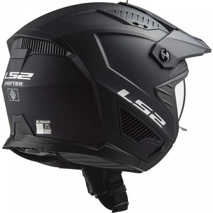 LS2 OF606 DRIFTER ATVIRO TIPO ŠALMAS JUODA XS