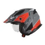 LS2 OF606 DRIFTER DEVOR M.SILVER TITANIUM RED ATVIRO TIPO ŠALMAS M