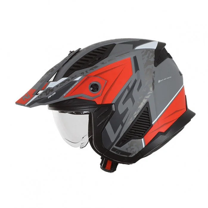 LS2 OF606 DRIFTER DEVOR M.SILVER TITANIUM RED ATVIRO TIPO ŠALMAS M